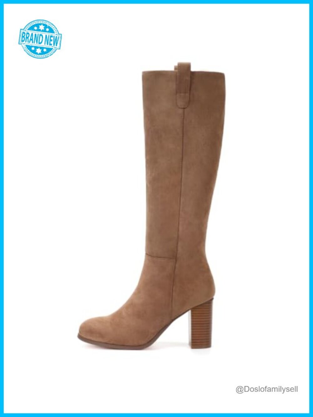 Suede Knee High Boots Womens Round Toe Chunky Block Heel Fall Tall Boots